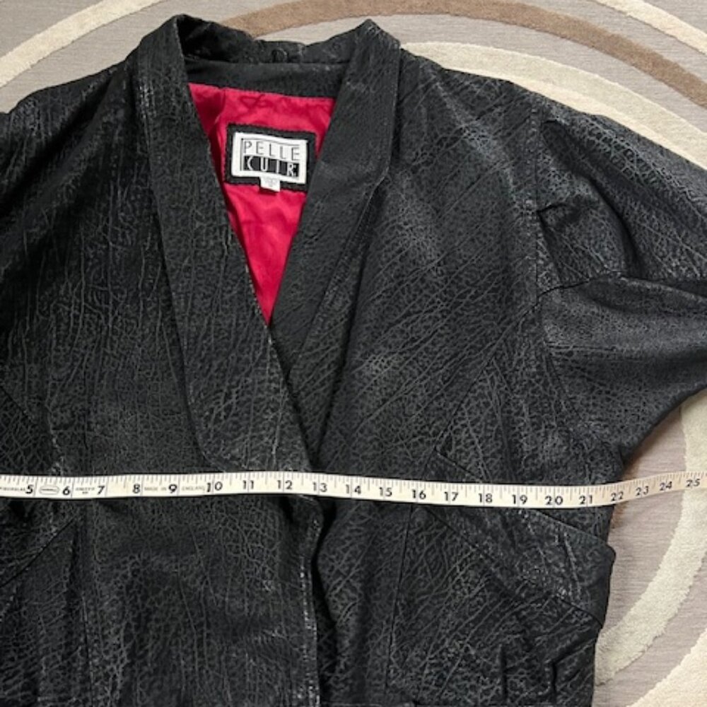 VINTAGE  Pelle Cuir Leather Suede Bomber  Black Jacket Size Medium - Picture 6 of 8